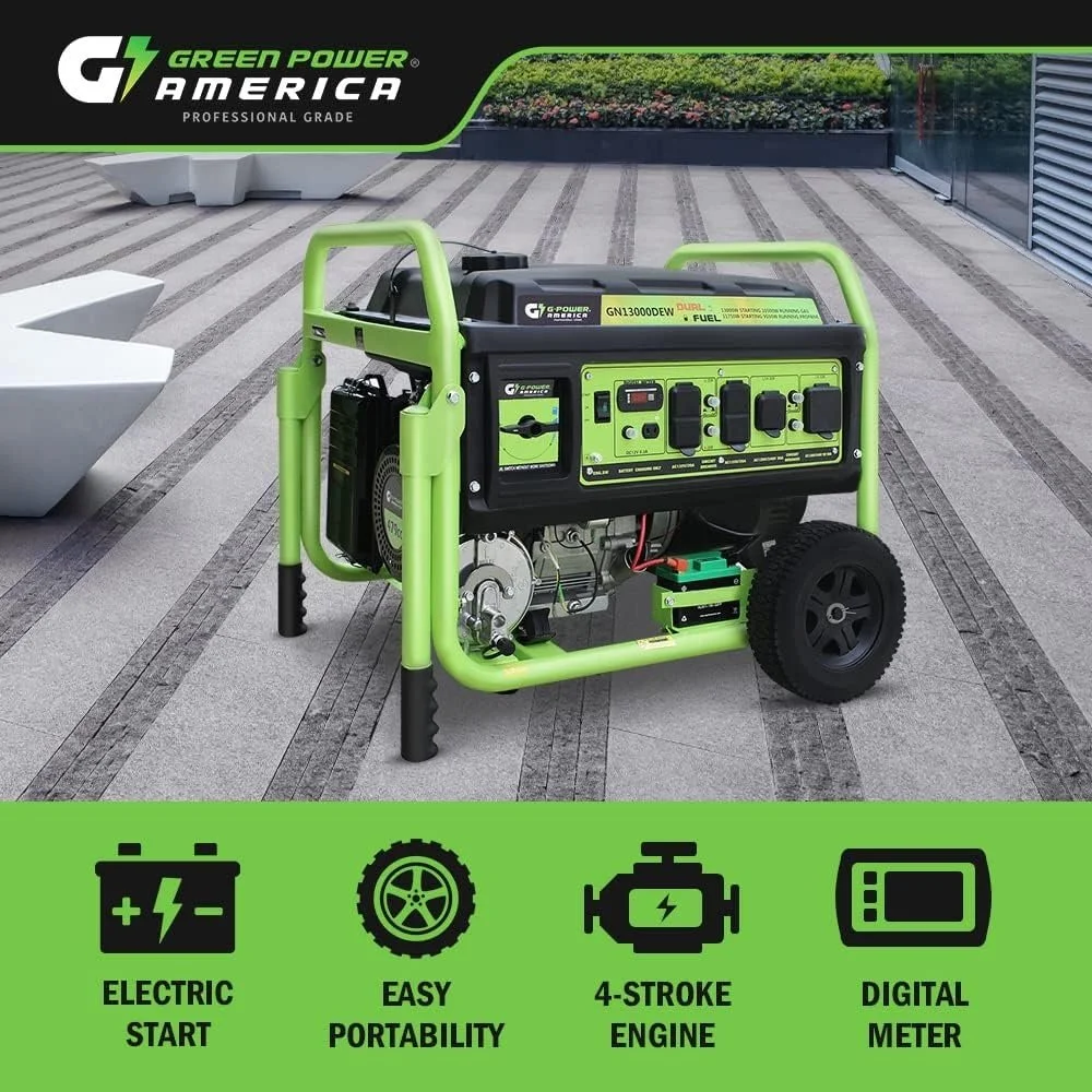 13,000W Dual Fuel Portable Generator, Powered by Gas or Propane, Electric Start, Home Backup & RV Readys. - Image 5