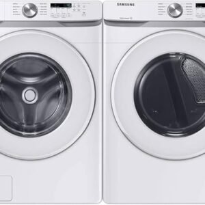 Samsung WF45T6000WPR White Front Load Laundry Package