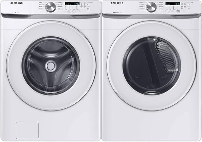 Samsung WF45T6000WPR White Front Load Laundry Package