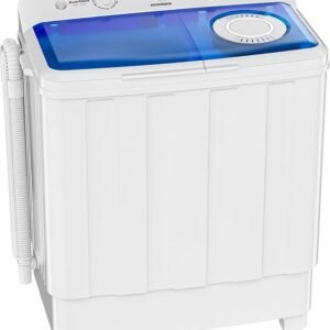 Auertech Portable Washing Machine, 28lbs Twin Tub Washer Mini Compact Laundry Machine with Drain Pump, Semi-automatic 18lbs Washer 10lbs Spinner Combo for Dorms, Apartments, RVs