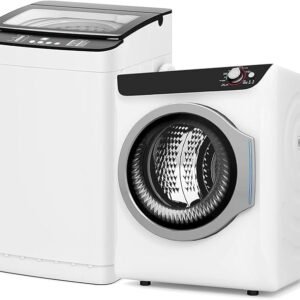 Auertech Portable Washer and Dryer Combo Set, 28 lbs Fully Automatic Washing Machine with Stainless Steel Inner Tub, 2.6 Cu.Ft Portable Dryers, Compact Washer and Dryer for Apartment, RV, Dorm
