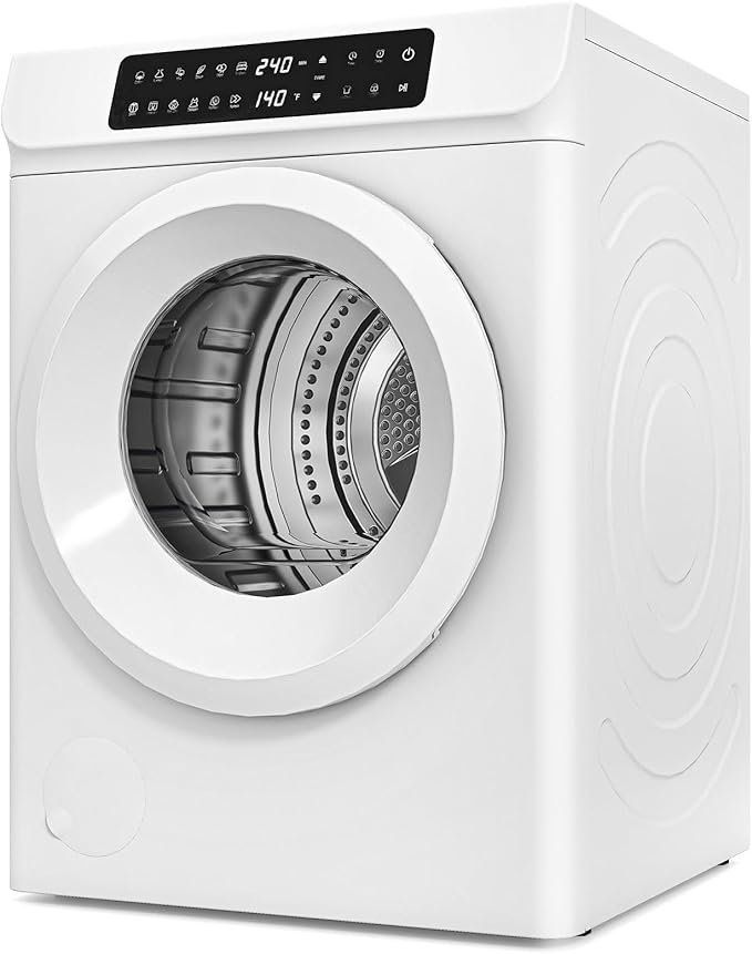 Auertech 3.6 CU. FT Clothes Dryer, Large Capacity Laundry Dryer with 12 Drying Modes & Stainless Steel Tub, Dryer Machine, Electric Dryer with LED Control for Busy Family Home, White