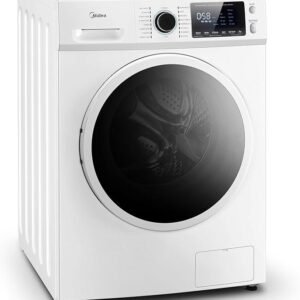 Midea 24 Inch All-in-One Front Load Washer Dryer Combo, 2.7 Cu.ft 26lbs Ventless Full-Automatic Washing Machine with Steam Care, Overnight Dry, 1400 RPM 16 Wash Cycles, White
