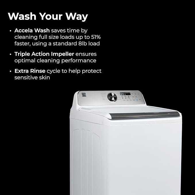 Kenmore 4.5 cu. ft. Top Load Washer with Triple Action Impeller - White - Image 4