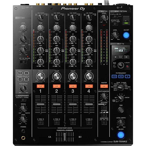 Pioneer DJ DJM-750MK2 4-Channels DJ Mixer With Effects and rekordboxs