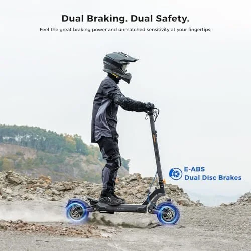 Ausom 2000W Dual Motor Folding Electric Scooter for Adults, Off Road Dual Motor E-Scooter with E-ABS and Duals Disc Brakes, 40Mph Top Speed, 56 Miles Max Ranges - Image 2