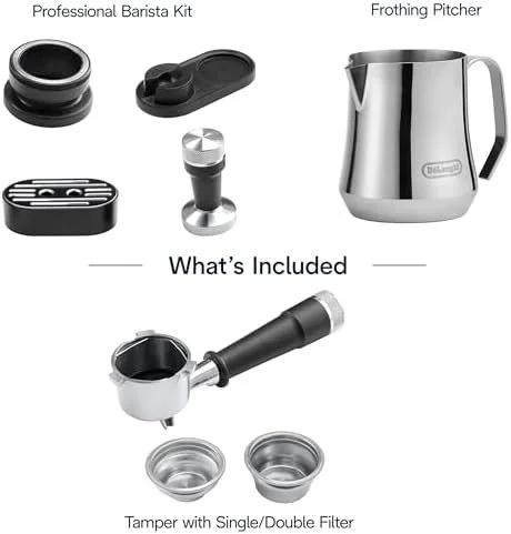 De’Longhi La Specialista Arte Evo Espresso Machine – Compact Cold Brew Coffee Maker with Grinder, Milk Steam Wand/Frother & Tamping Tools – Home Barista Kit for Lattes, Cappuccinos, Iced Coffees. - Image 2